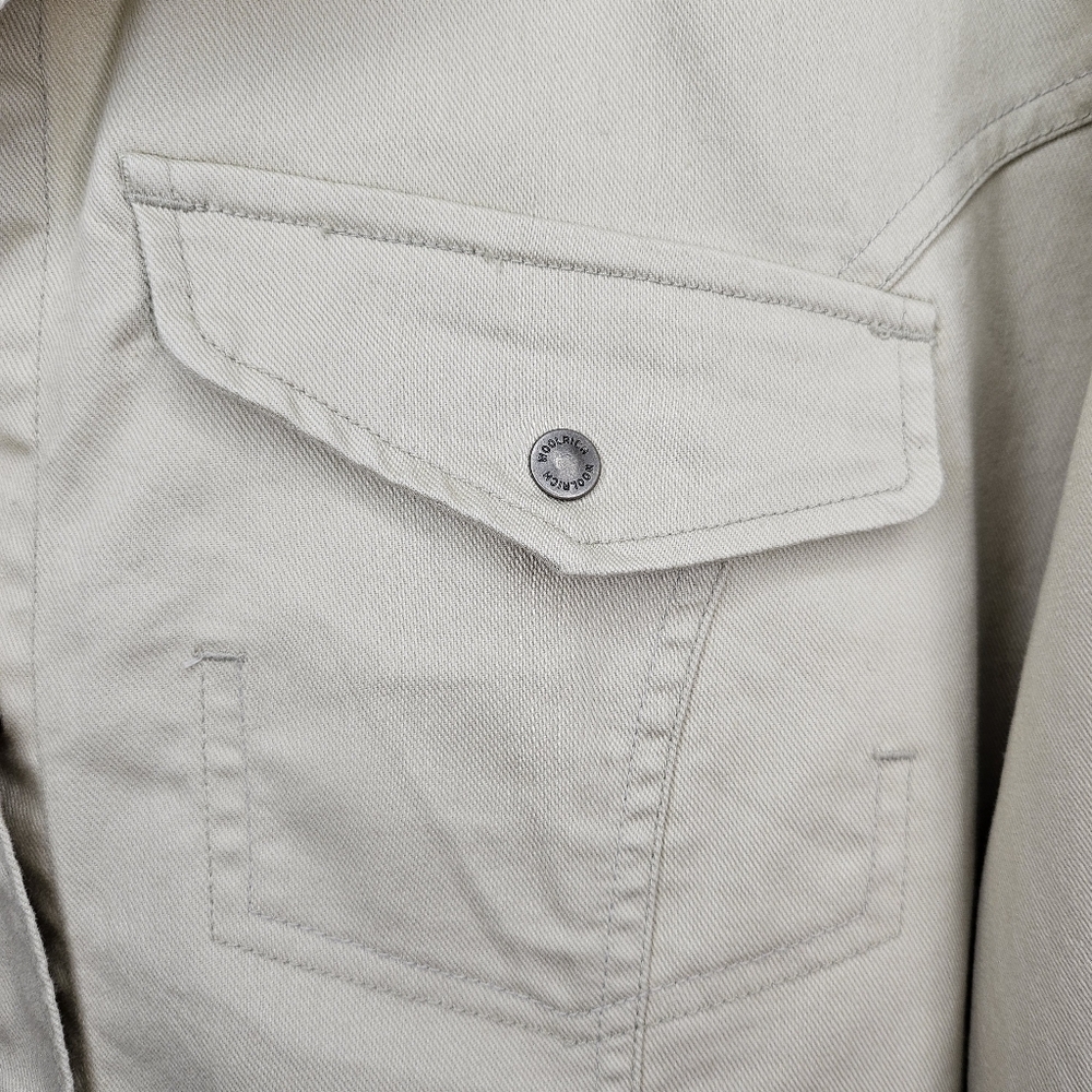 Woolrich Cream Button Snap Shirt Jacket Western Utility Top Plus Size 2X Stretch - Picture 6 of 9